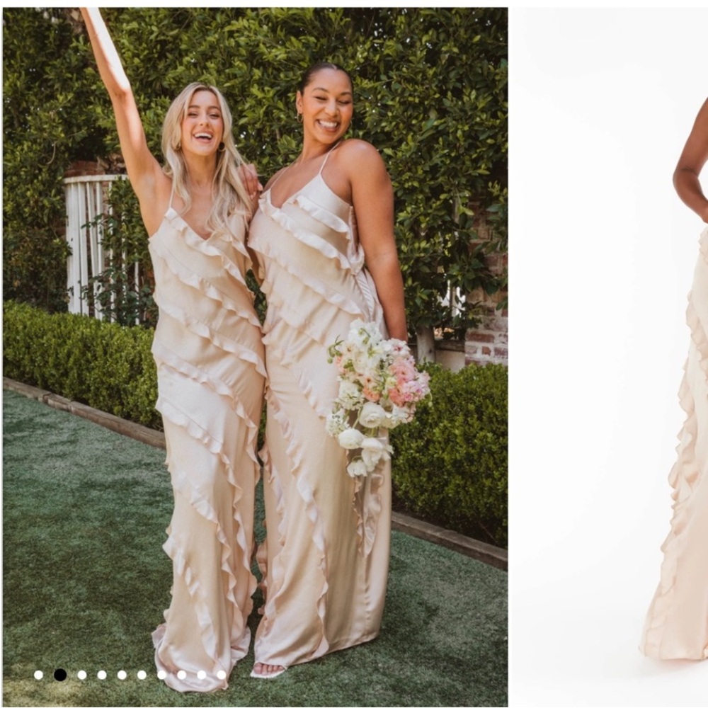 Show Me Your MuMu Romance Ruffle Dress - Medium, Champagne